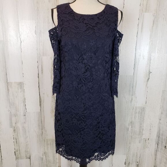 Jude Connally Natalie Lace Cold Shoulder Dress Sz S - Picture 1 of 8